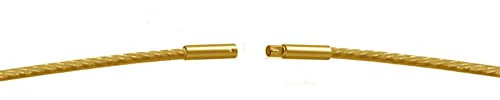 Edelstahl Collier Halsreif Vergoldet ca. Ø 1 mm Bajonett Drehverschluß Halskette Hochwertiger Edelstahlreif (55)