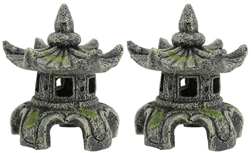 POPETPOP Ornement Aquarium Pavillon Maison Crevette 3D Résine 3.15X3.15X3.74 Pouces Cachette sous-Marine Décoration pour Eau Douce Et Salée Accessoire Aquarium Poisson