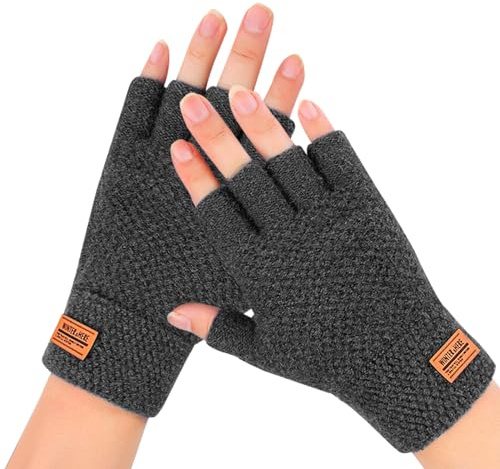 Yuqilin Gants sans Doigts, Universel Gants Hiver, Gant Thermique Anti Froid, éLasticité Gant Velo, Mitaine Femme Chaude
