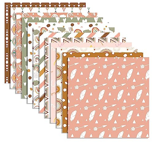 Scrapbook Papier 24 Blatt,Doppelseitiges Scrapbooking Papiere Decoupage Papier Dekorpapier Scrapbook Zubehör Craft Bastelpapier Journal Motivpapier DIY Fotoalbum 30x30cm