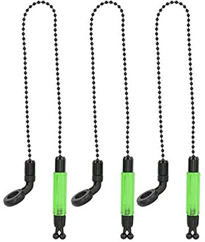 Hperu Bite Indicator Bite Indicator Carp Fishing Chains Alarms Bobbins Hangers Alerter Tackle Green 3PCS