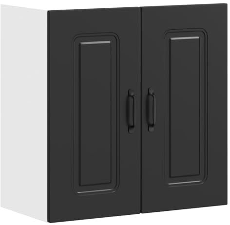 vidaXL Pensile da Cucina Kalmar Nero in Legno Multistrato