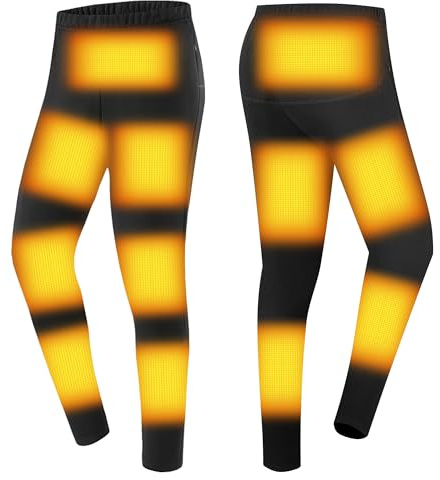 YAMNYSS Pantalon Chauffant pour Hommes, sous-Vêtements Thermiques Électriques avec 12 Zones De Chauffage pour La Chasse À Moto,Noir,XL