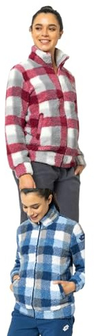Lotto Dräkt i fleece med dragkedja för kvinnor - Lammfärgad sherpa-fleece-jumpsuit - termisk vinteroverall för kvinnor - overall för kvinnor, 6072 DENIM, XL