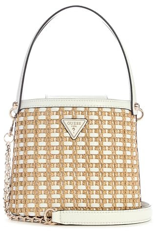 GUESS Atalia Crossbody Bucket Bag Natural/White