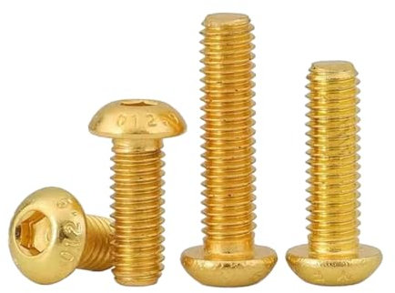 Vite esagonale in titanio dorato con placcatura in titanio grado 12.9 a testa semicircolare placcata in oro