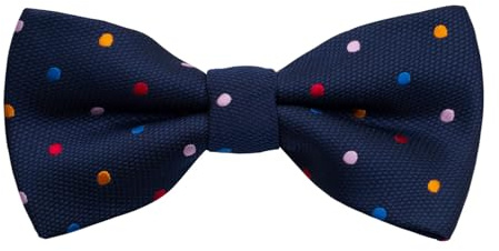 Alizeal Boys Pre-tied Bow Tie Polka Dot Stripe Novelty Pattern Birthday Party School Kids Bow Tie, Navy Dots