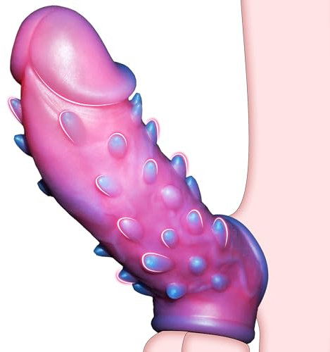 Penishülle Penisverlängerung 20cm Extender mit Noppen Penis Pension Manschette Verlängerung Vergrößerung Penismanschetten Cocksleeves Penissleeve Sexspielzeug Sex Spielzeuge für die Männer Paare