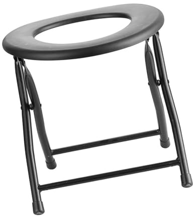 perfeclan Chaise percée pliante, tabouret de douche, cadre en acier au carbone, fournitures, siège de toilette portable, siège de bain pour salle de bain,