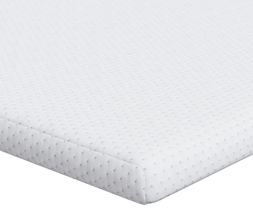 vidaXL Topper Materasso 70 x 200 cm in Schiuma PU, Bianco, 100% Polyester, Tessuto Jacquard, Finitura Opaca, Tecnologia Gel rinfrescante, Traspirante, Stile Moderno, Uso Interno, Forma Rettangolare,