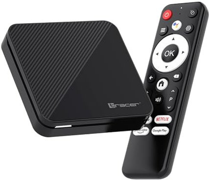 Tracer TV-box mediaspelare | Android 14 4K HDR Wi-Fi Bluetooth 5.0 2 GB RAM 16 GB fyrkärnigt minne ARM Cortex-A53 Mali-G31 HDMI LAN-port | fjärrkontroll ingår