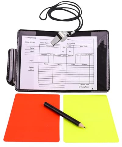 HAPZUR 1 juego de equipamiento de árbitro de fútbol, con tarjetas rojas y amarillas, imprescindible para competiciones profesionales, eventos deportivos y partidos de fútbol