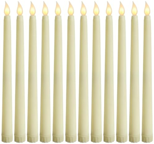 12 Pièces Bougie LED Flamme Vacillante Électrique Bougies Chandelier