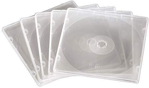 Hama 00011713 Custodia per CD/DVD singola sottile e maneggevole, vuota, di plastica, 10 pezzi, trasparente