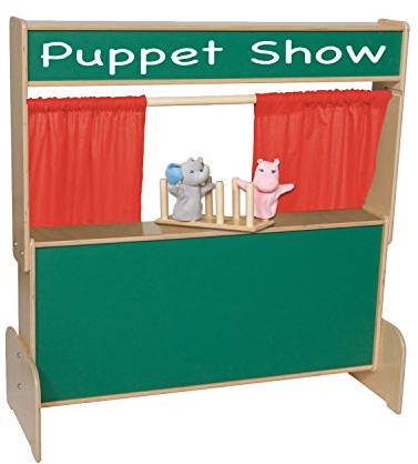 Wood Designs Kids Play Furniture WD21650 Deluxe Puppet Theater with Chalkboard