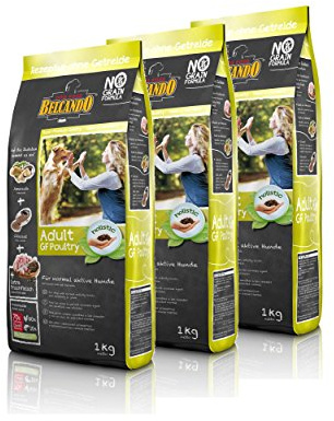 Belcando Mangime secco per cani – 3 X Adulto Poultry con pollame 1 kg – Cibo per cani giovani – Facile da digerire e di qualità premium