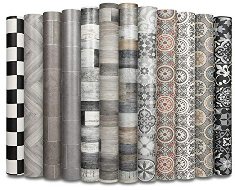 casa pura - Rivestimento pavimento in PVC, pellicola in vinile per mobili e pavimenti, effetto basalto, pavimento in PVC, antiscivolo, 200 x 300 cm, colore: Grigio