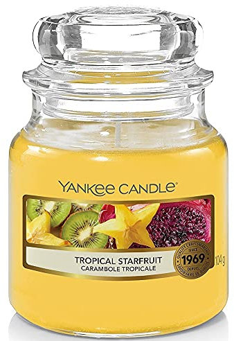 Yankee Candle Tropical Starfruit, Glas, Gelb, Klein