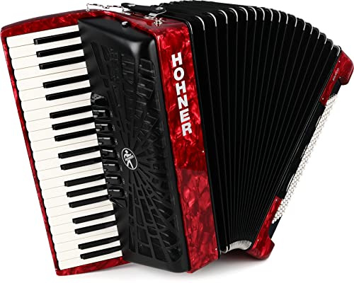Hohner Bravo III 120 Chromatic Piano Key Accordion - Pearl Red
