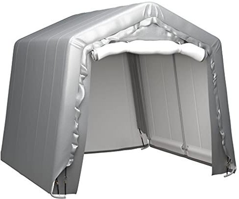 Lagerzelt stabiles Industriezelt 240x240 cm PE Plane in Weidezelt Unterstand mit Verzinkter Stahlrahmenkonstruktion Lagerzelt Garage Zelthalle, Grau, 210 g/m²