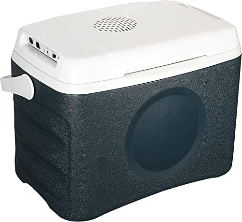 GlamHaus Electric Cooler Box, Large 22L or 30L Cool Box - Use Warm Or Cold, Eco Mode, Portable & Food Safe Insulated, DC 12V, AC 220V Or USB Adaptor - Picnics, Beach, Camping, Car - (BLUE 22L)