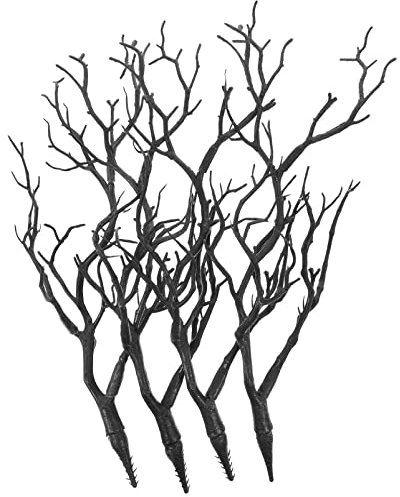 8pcs Artificial Antler Branches Christmas Dry Branch Picks Decorative Plant Twigs Reindeer Antler Stems for Vase DIY Halloween Wedding Xmas Tree Decorations Black