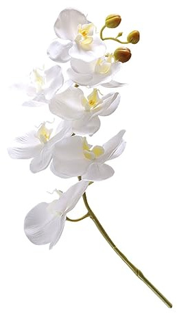 Abaodam Flor Artificial de Phalaenopsis de Color Claro Realista, Tallo de Orquídea de Plástico, Decoración para Hogar y Comedor, Accesorio sin Riego ni Mantenimiento, Adorno Natural
