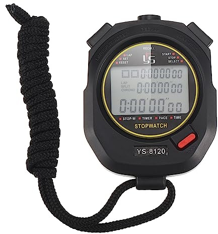 PATIKIL Profesional Cronómetro Temporizador, 100 Vueltas Memoria, 0.01 Segundo Cronometraje Deportivo Cronómetro Temporizador Alarma Reloj para Entrenador Árbitro Natación Correr Negro