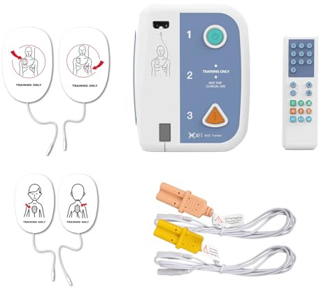 AED-Tränare första hjälpen lärande träningsutrustning, 10 olika scenarier, svenska och finska språk med fjärrkontroll, bärbar AED träningsutrustning med CPR-lärningsmaskin (XFT-120C+)
