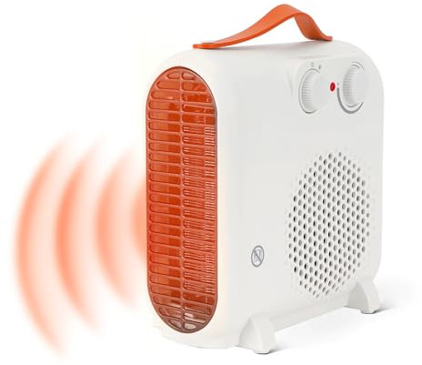 Termoventilatore Caldobagno Eco 2000W: Efficienza e Versatilità | Basso Consumo per Riscaldamento Ottimale | Ideale per Bagni con Maniglia Tessile, Doppia Potenza e Sicurezza Antisurriscaldamento