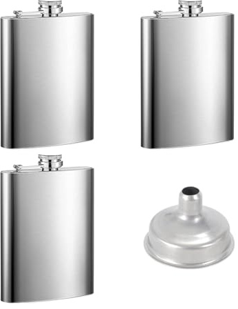 LIANRISES 3 Fiaschetta Tascabile 196ml Fiaschetta Whisky Fiaschetta Per Liquori Acciaio Inossidabile Per Arrampicata Campeggio Barbecue Bar Feste