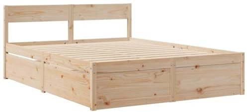 vidaXL Giroletto con Cassetti 160x200 cm in Legno Massello di Pino, giroletto con cassetti, arredo Camera da Letto, Letto Contenitore