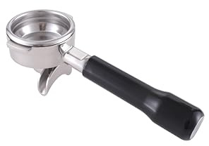 Kafvalubre 58mm Double Spout Portafilter Compatible with La Marzocco Espresso Machine Stainless Steel Espresso Portafilter with Double Shot Filter Basket Espresso Accessories-Handle Plastic
