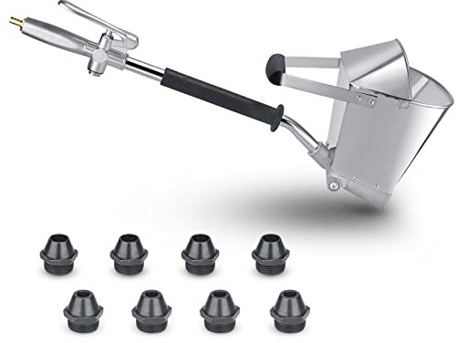 Ciment Mortier Pistolet 4 Jet Hopper Plâtre et Stuc Pulvérisateur À Pulvérisation avec Couvercle Trémie Pistolet avec 8 Buses Métalliques Supplémentaires pour Murs et Plafonds DIY
