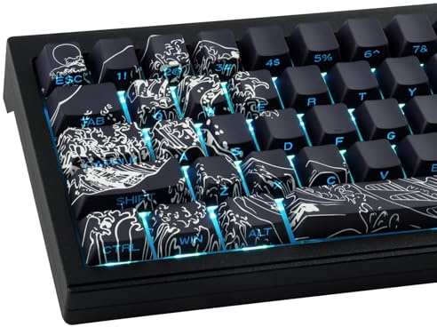 PBT-tangentkåpor 131 tangenter sidotryck genom färgsublimering japanska Ukiyo-e keycaps för Cherry Gateron MX-omkopplare mekaniska tangenter
