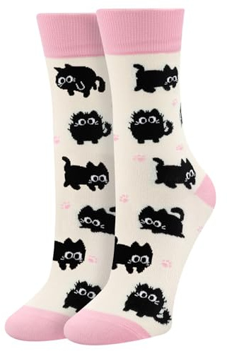 Calzini Divertenti Gatto Donna, Regalo Originale per Mamma Ragazza e Nonna