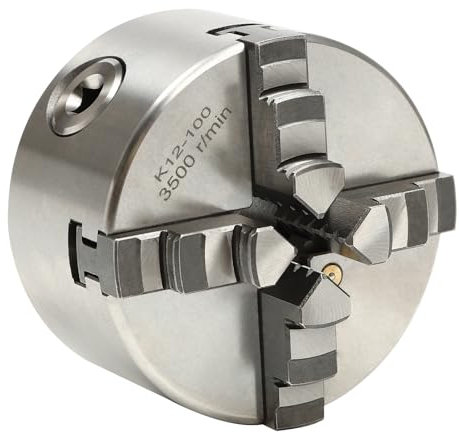 WindWilder Drehbankfutter 100mm 4 Backenfutter Drehfutter Drehmaschine Ersatzteile (Silber, 4-Backen, 100mm)