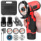 Mini Angle Grinder, 12V Cordless Angle Grinder with 2 x 2000mAh Batteries, Battery Grinder with 7 Cutting Discs, 19500RPM, 76mm Mini Angle Grinder Tool for Cutting Polishing and Sharpening (Red)