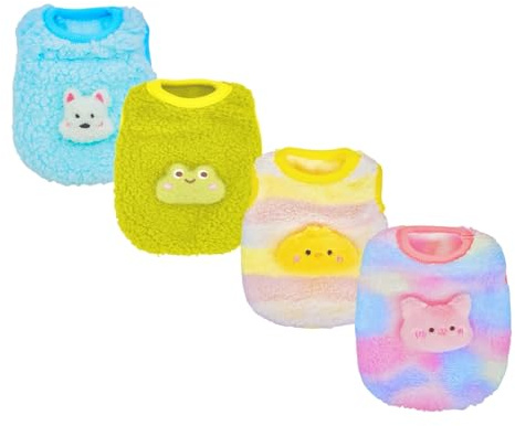 YorkieGogo 4 capi di abbigliamento autunno/inverno per piccoli animali domestici, color caramella, perfetti per cuccioli/tazze da tè di gatti e cani (es. Chihuahua, Yorkie) (Sfumatura, XXS)