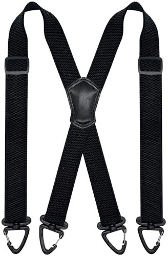 Nistere Hosenträger Herren Extra Stark 3,8 cm Breite Längenverstellbare Elastische Träger in X-Form mit 4 Dreieckiger rutschfester Clip Outdoor Hosenträger für Herren