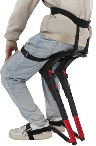 RUETERY Tabouret exosquelette portable - Hauteur réglable - Chaise de camping - Légère - Charge maximale : 150 kg - Pour l'extérieur, la rééducation au travail