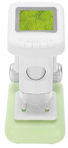 Akozon Portable Microscope 1200X Handheld Digital Rechargeable Science Electron Microscope Green White