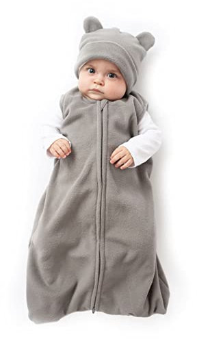 Cuddle Club Schlafsack Baby und Neugeborene - Tragbare Decke - Baby Schlafsack aus Fleece - BearWBGreyS
