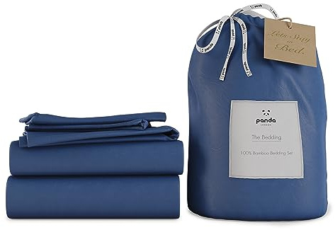 Panda London Bamboo Complete Bedding Set - Eco-Friendly, Hypoallergenic, Full Set for Comfort, UK King, Deep Sea Navy