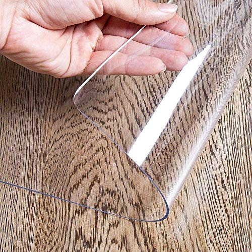 Transparente Schreibtischunterlage aus PVC, rutschfest, für Kinder, zum Schreiben, Zeichnen, Tischschutz, wasserdicht, große Schreibtischunterlage, runde Kanten, 1,5 mm dick, transparent, 60 x 90 cm