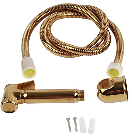 Bidet Sprayer, Solid Brass Wall Mount Shower Toilet Bathroom Handheld Diaper Spray Shattaf Kit Bathroom Diaper Sprayer Toilet, Gold