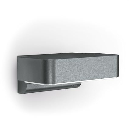 STEINEL Outdoor Light L 800 C Anthracite, LED Downlight, Wall Lamp | Without Sensor, Can be Networked via Bluetooth App, Warm White