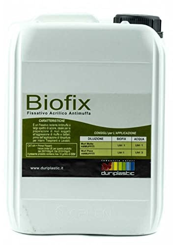 Italia colorpaint Biofix I Pre Trattamenti Primer Fondo Fissativo Antimuffa Antialga Muri Interni Esterni Fissa Consolida Polvere (Litri 5, Trasparente)