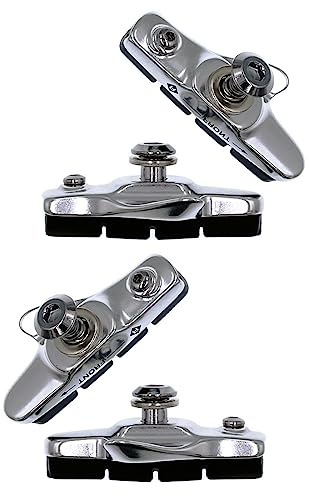 Gekors 2 Pairs Road Bike Brake Shoes, 55mm Durable Brake Pads with Lightweight Alloy Holder, Compatible with Shimano, SRAM, Tekto & Other Caliper Brakes