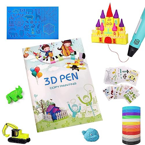 3d Stift Vorlagen Zubehör, 3D stift vorlagen (40 Muster) starterset zubehör 3D pen filapen 1.75mm PCL Filament 10 Farben 5M für 3D drucker stift（kein Stift）